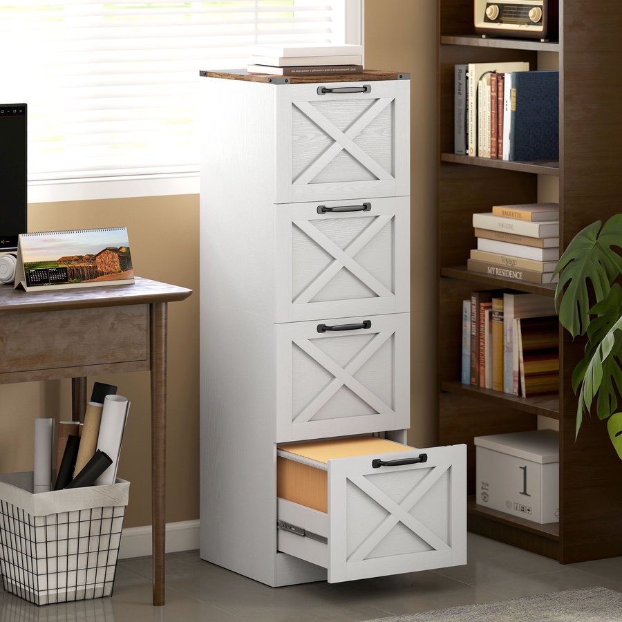 Image 917421_ALTMORE1.jpg, Product 917-421 / Price $169.94 - $179.99, HOMCOM 4 Drawer File Cabinet, Filing Cabinet Fits Letter/A4 Size from HOMCOM on TSC.ca's Home & Garden department