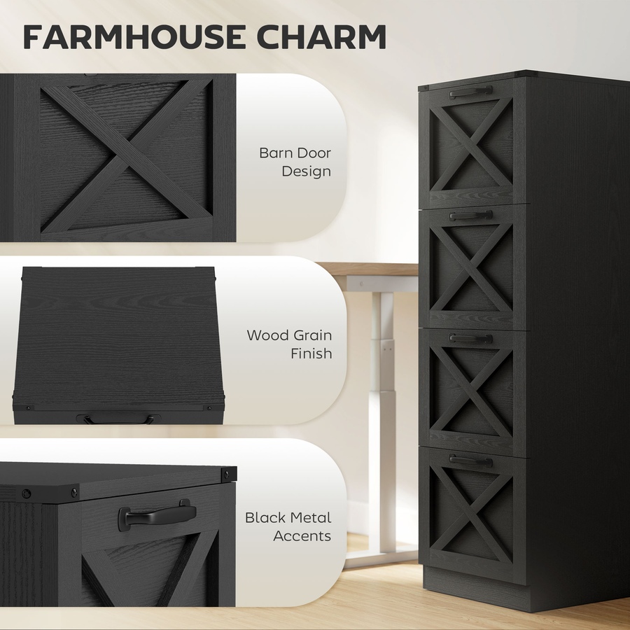 Image 917421_ALTMORE12.jpg, Product 917-421 / Price $169.94 - $179.99, HOMCOM 4 Drawer File Cabinet, Filing Cabinet Fits Letter/A4 Size from HOMCOM on TSC.ca's Home & Garden department