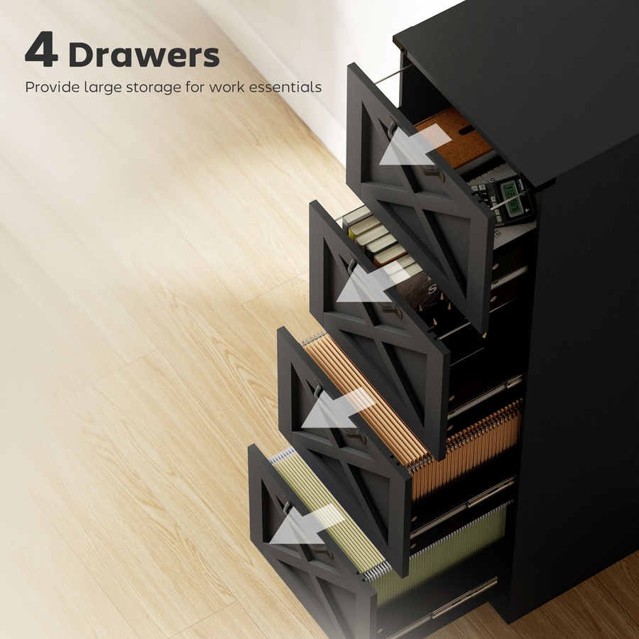 Image 917421_ALTMORE13.jpg, Product 917-421 / Price $169.94 - $179.99, HOMCOM 4 Drawer File Cabinet, Filing Cabinet Fits Letter/A4 Size from HOMCOM on TSC.ca's Home & Garden department