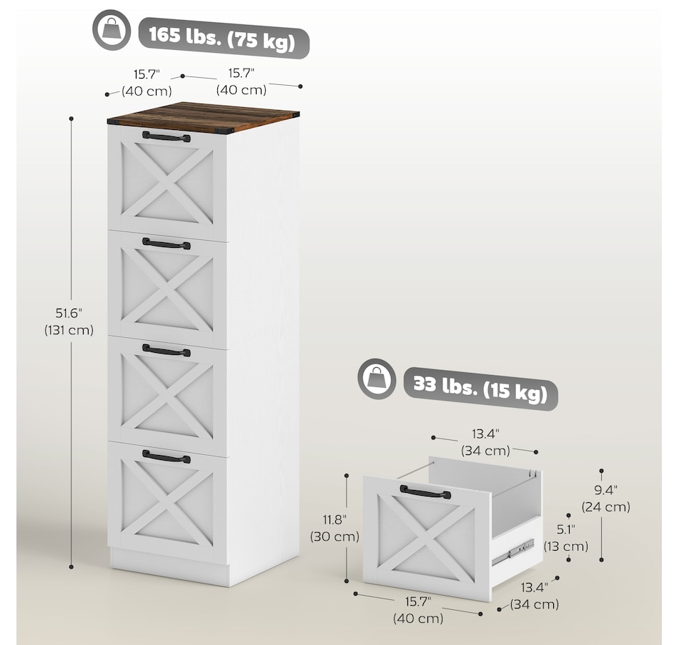 Image 917421_ALTMORE2.jpg, Product 917-421 / Price $169.99, HOMCOM 4 Drawer File Cabinet, Filing Cabinet Fits Letter/A4 Size from HOMCOM on TSC.ca's Home & Garden department