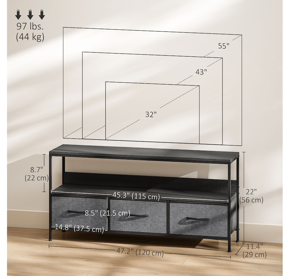 Image 917436_ALTMORE11.jpg, Product 917-436 / Price $104.99, HOMCOM TV Stand, TV Table with Storage for 55 Inch Television from HOMCOM on TSC.ca's Home & Garden department