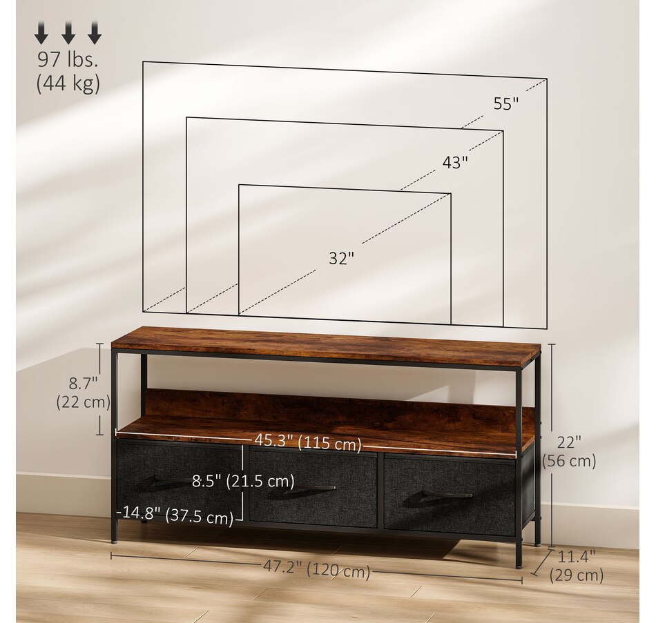 Image 917436_ALTMORE2.jpg, Product 917-436 / Price $104.99, HOMCOM TV Stand, TV Table with Storage for 55 Inch Television from HOMCOM on TSC.ca's Home & Garden department