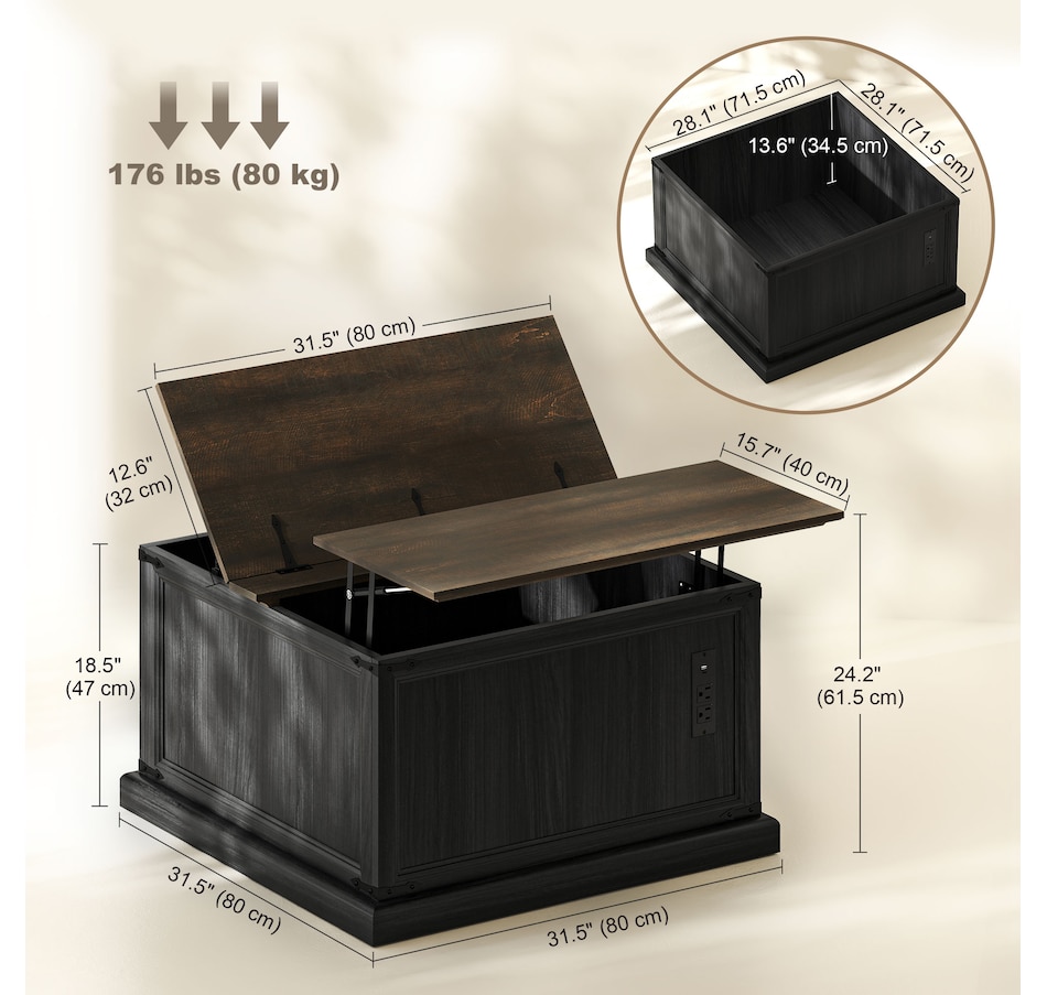 Image 917443_ALTMORE11.jpg, Product 917-443 / Price $199.99, HOMCOM Lift Top Coffee Table with Charging Station and Storage from HOMCOM on TSC.ca's Home & Garden department