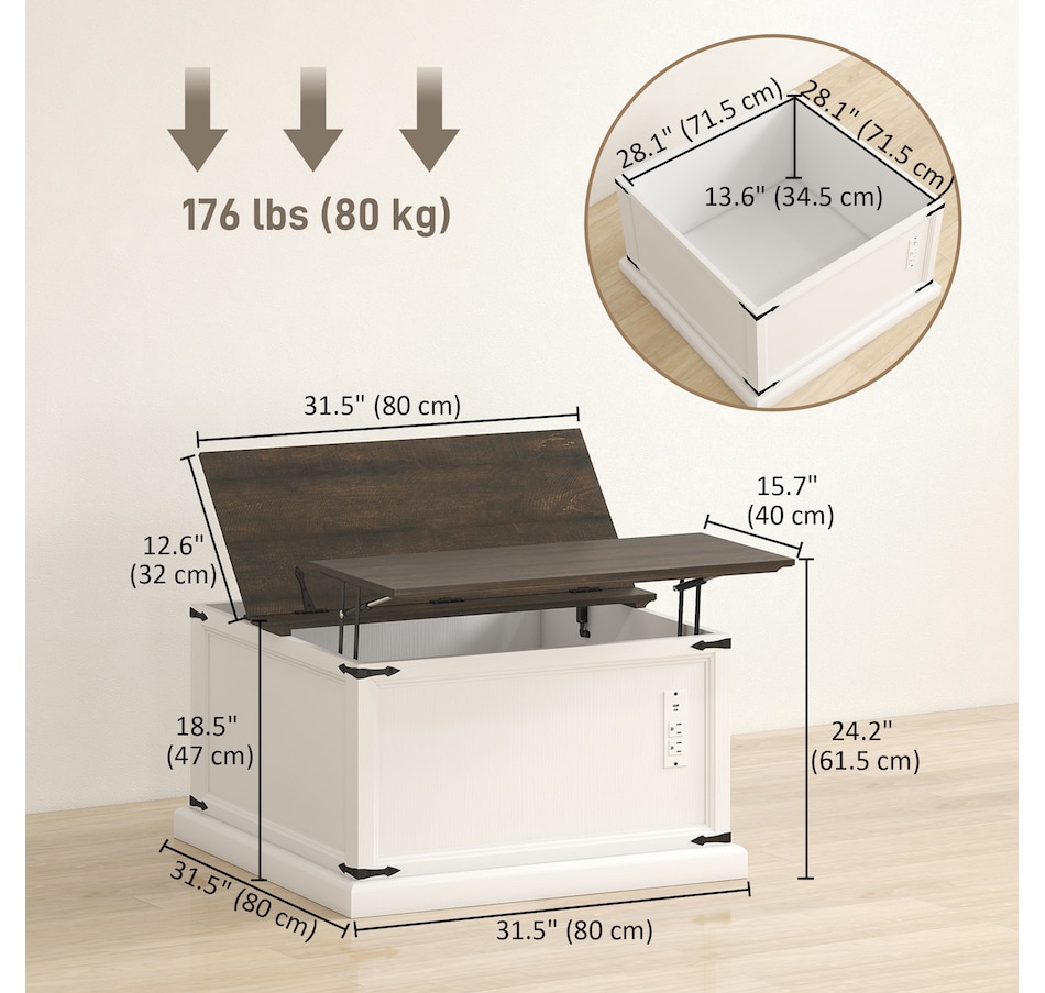 Image 917443_ALTMORE2.jpg, Product 917-443 / Price $199.99, HOMCOM Lift Top Coffee Table with Charging Station and Storage from HOMCOM on TSC.ca's Home & Garden department