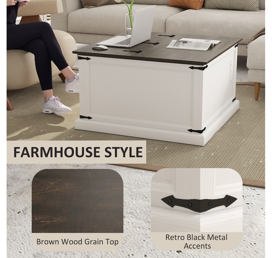 Image 917443_ALTMORE5.jpg, Product 917-443 / Price $199.99, HOMCOM Lift Top Coffee Table with Charging Station and Storage from HOMCOM on TSC.ca's Home & Garden department