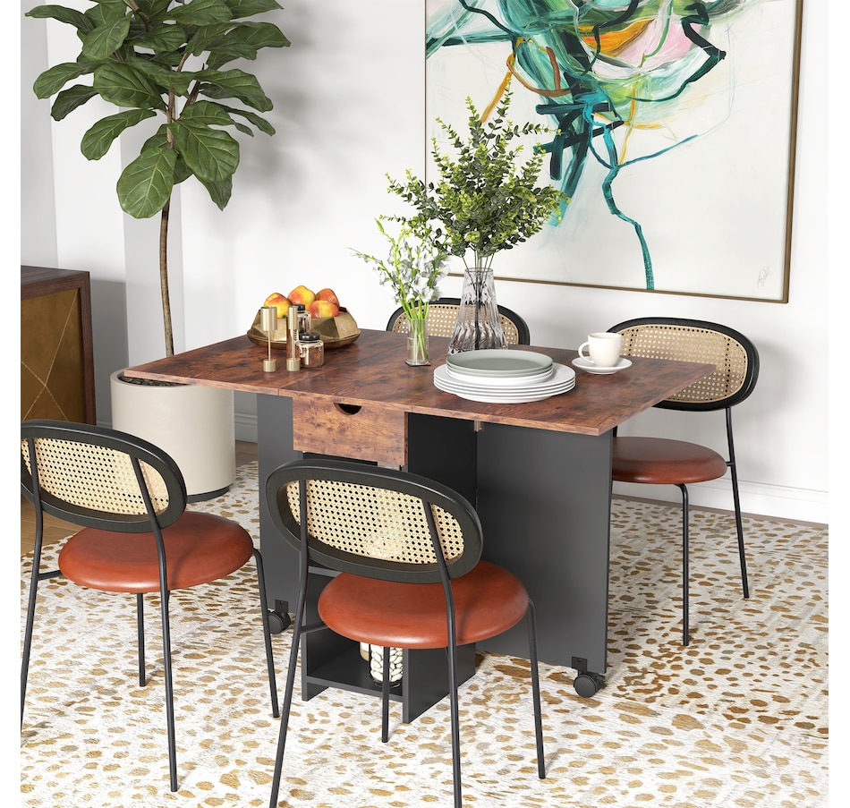 Image 917448_ALTMORE10.jpg, Product 917-448 / Price $139.99 - $149.99, HOMCOM Foldable Dining Table, Drop Leaf Table with Storage for Kitchen from HOMCOM on TSC.ca's Home & Garden department