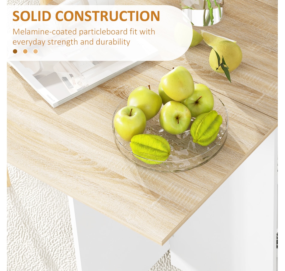 Image 917448_ALTMORE23.jpg, Product 917-448 / Price $139.99 - $149.99, HOMCOM Foldable Dining Table, Drop Leaf Table with Storage for Kitchen from HOMCOM on TSC.ca's Home & Garden department