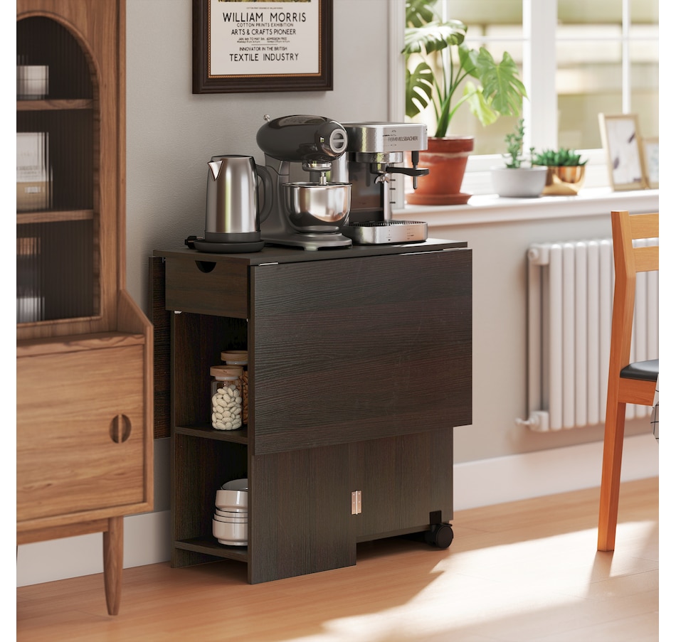 Image 917448_ALTMORE7.jpg, Product 917-448 / Price $139.99 - $149.99, HOMCOM Foldable Dining Table, Drop Leaf Table with Storage for Kitchen from HOMCOM on TSC.ca's Home & Garden department