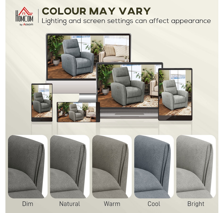 Image 917449_ALTMORE15.jpg, Product 917-449 / Price $479.99 - $499.99, HOMCOM Power Recliner Chair, Upholstered Recliner Chair w/ USB Ports from HOMCOM on TSC.ca's Home & Garden department