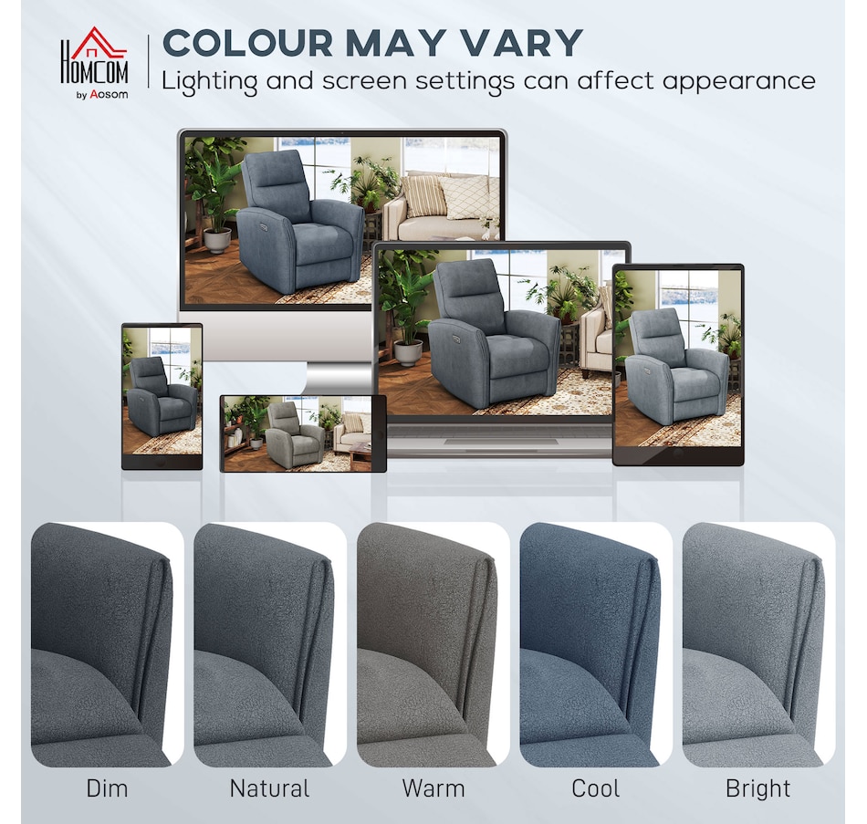 Image 917449_ALTMORE23.jpg, Product 917-449 / Price $479.99 - $499.99, HOMCOM Power Recliner Chair, Upholstered Recliner Chair w/ USB Ports from HOMCOM on TSC.ca's Home & Garden department