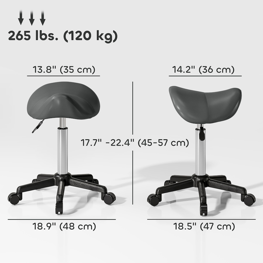 Image 917450_ALTMORE11.jpg, Product 917-450 / Price $54.99 - $59.99, HOMCOM Saddle Salon Stool Adjustable Swivel Massage Spa Beauty Stool from HOMCOM on TSC.ca's Home & Garden department