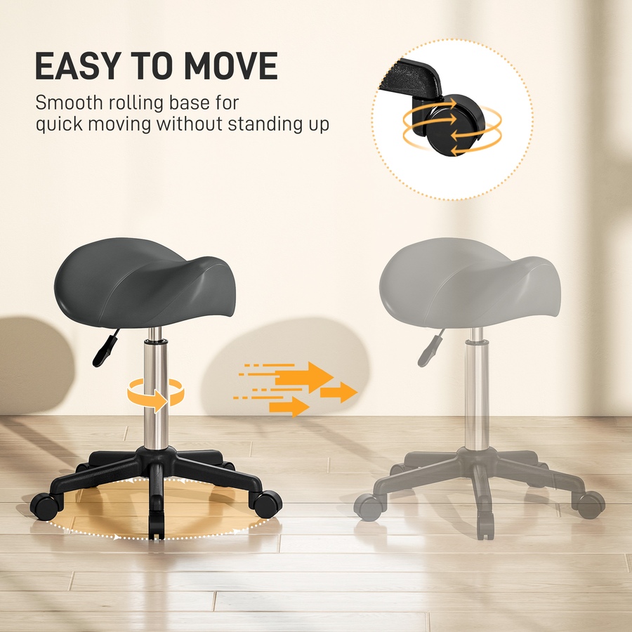 Image 917450_ALTMORE13.jpg, Product 917-450 / Price $54.99 - $59.99, HOMCOM Saddle Salon Stool Adjustable Swivel Massage Spa Beauty Stool from HOMCOM on TSC.ca's Home & Garden department