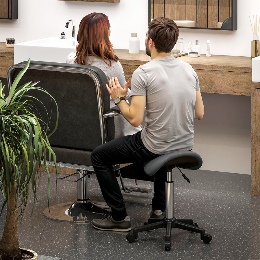 Image 917450_ALTMORE15.jpg, Product 917-450 / Price $54.99 - $59.99, HOMCOM Saddle Salon Stool Adjustable Swivel Massage Spa Beauty Stool from HOMCOM on TSC.ca's Home & Garden department
