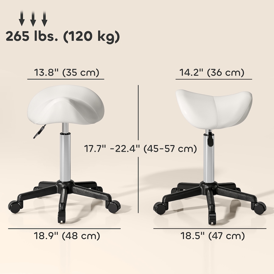 Image 917450_ALTMORE2.jpg, Product 917-450 / Price $54.99 - $59.99, HOMCOM Saddle Salon Stool Adjustable Swivel Massage Spa Beauty Stool from HOMCOM on TSC.ca's Home & Garden department