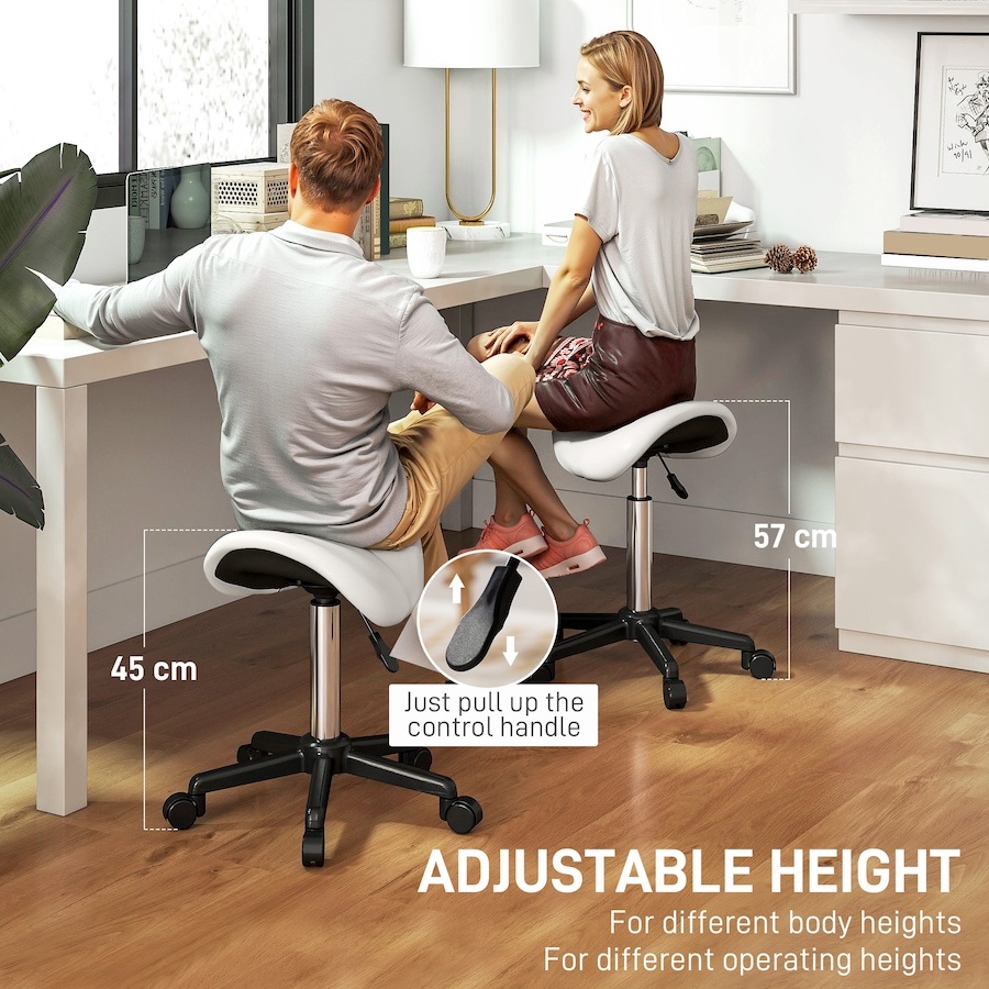 Image 917450_ALTMORE3.jpg, Product 917-450 / Price $54.99 - $59.99, HOMCOM Saddle Salon Stool Adjustable Swivel Massage Spa Beauty Stool from HOMCOM on TSC.ca's Home & Garden department