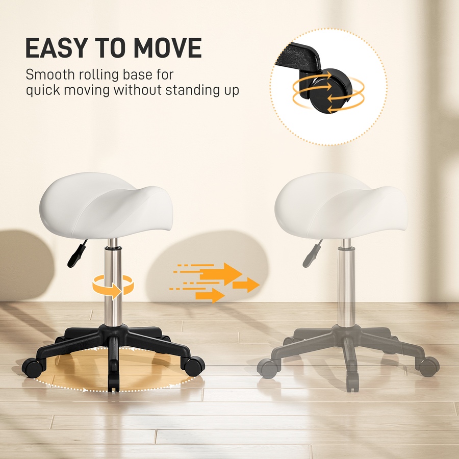 Image 917450_ALTMORE4.jpg, Product 917-450 / Price $54.99 - $59.99, HOMCOM Saddle Salon Stool Adjustable Swivel Massage Spa Beauty Stool from HOMCOM on TSC.ca's Home & Garden department