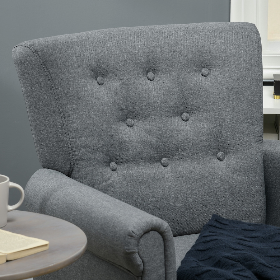 Image 917459_ALTMORE24.jpg, Product 917-459 / Price $209.99, HOMCOM Fabric Accent Chair Tufted Armchair w/ Wood Legs Rolled Arms from HOMCOM on TSC.ca's Home & Garden department