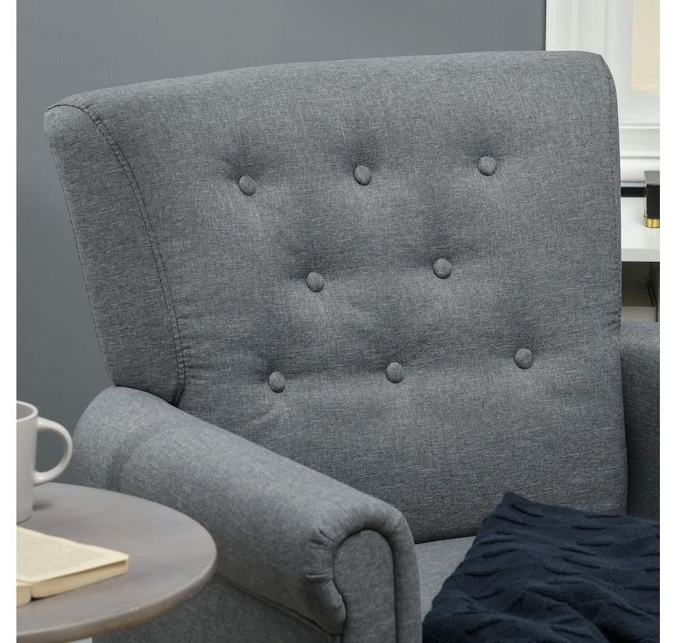 Image 917459_ALTMORE7.jpg, Product 917-459 / Price $159.99 - $229.99, HOMCOM Fabric Accent Chair Tufted Armchair w/ Wood Legs Rolled Arms from HOMCOM on TSC.ca's Home & Garden department