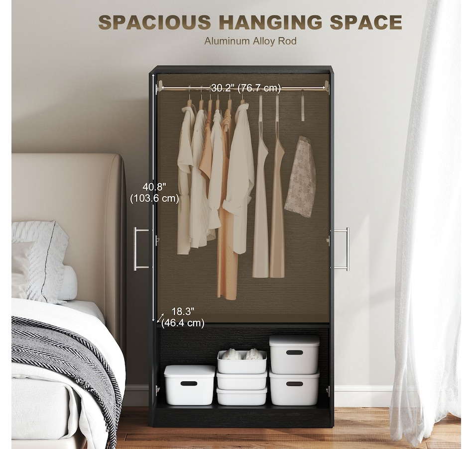 Image 917473_ALTMORE12.jpg, Product 917-473 / Price $239.99 - $249.99, HOMCOM Modern Armoire Wardrobe Closet, 2 Door Wardrobe Cabinet from HOMCOM on TSC.ca's Home & Garden department