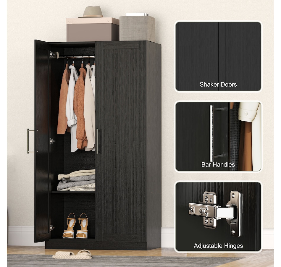 Image 917473_ALTMORE15.jpg, Product 917-473 / Price $239.99 - $249.99, HOMCOM Modern Armoire Wardrobe Closet, 2 Door Wardrobe Cabinet from HOMCOM on TSC.ca's Home & Garden department