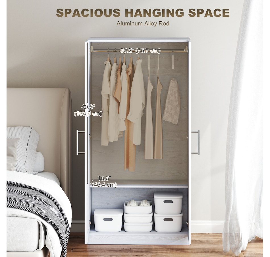 Image 917473_ALTMORE3.jpg, Product 917-473 / Price $239.99 - $249.99, HOMCOM Modern Armoire Wardrobe Closet, 2 Door Wardrobe Cabinet from HOMCOM on TSC.ca's Home & Garden department