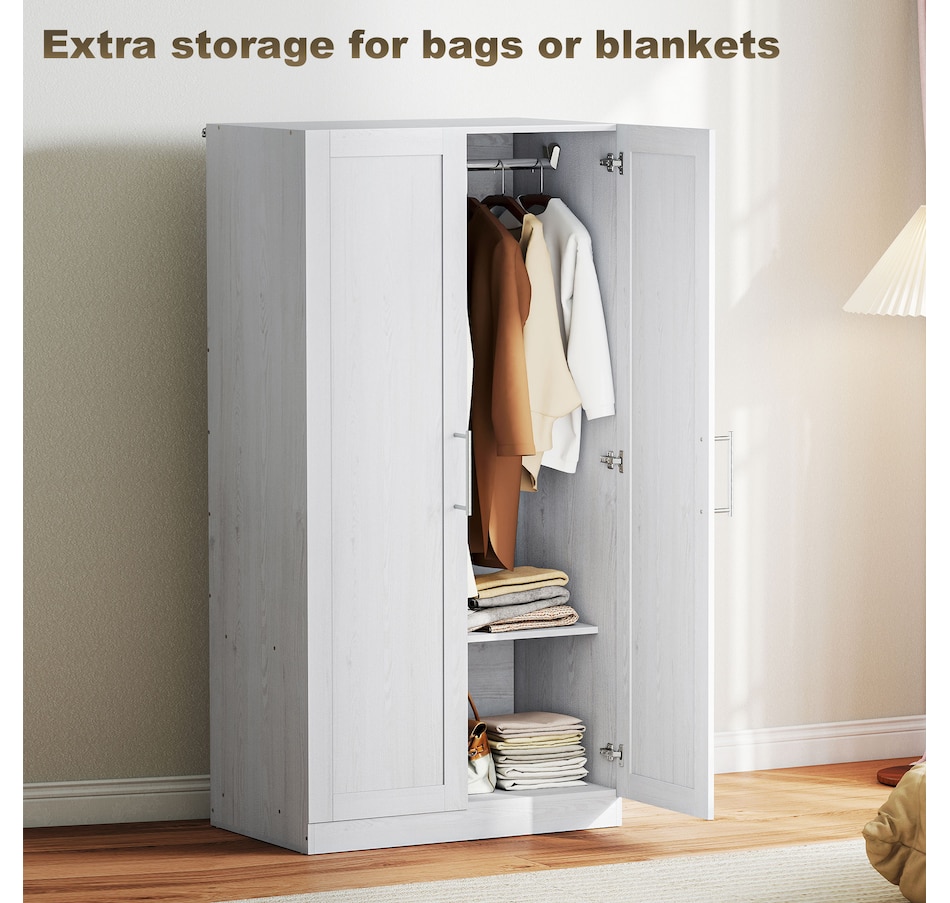 Image 917473_ALTMORE4.jpg, Product 917-473 / Price $239.99 - $249.99, HOMCOM Modern Armoire Wardrobe Closet, 2 Door Wardrobe Cabinet from HOMCOM on TSC.ca's Home & Garden department