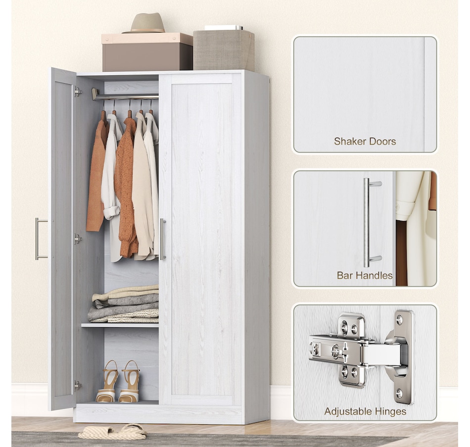 Image 917473_ALTMORE6.jpg, Product 917-473 / Price $239.99 - $249.99, HOMCOM Modern Armoire Wardrobe Closet, 2 Door Wardrobe Cabinet from HOMCOM on TSC.ca's Home & Garden department