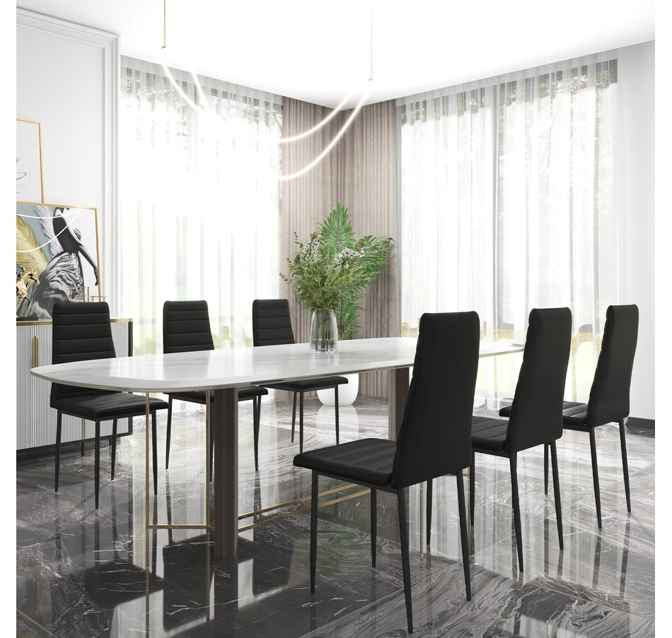 Image 917476_ALTMORE10.jpg, Product 917-476 / Price $214.99, HOMCOM Modern Dining Chairs, Set of 6, PU Leather Upholstered Accent Chairs from HOMCOM on TSC.ca's Home & Garden department