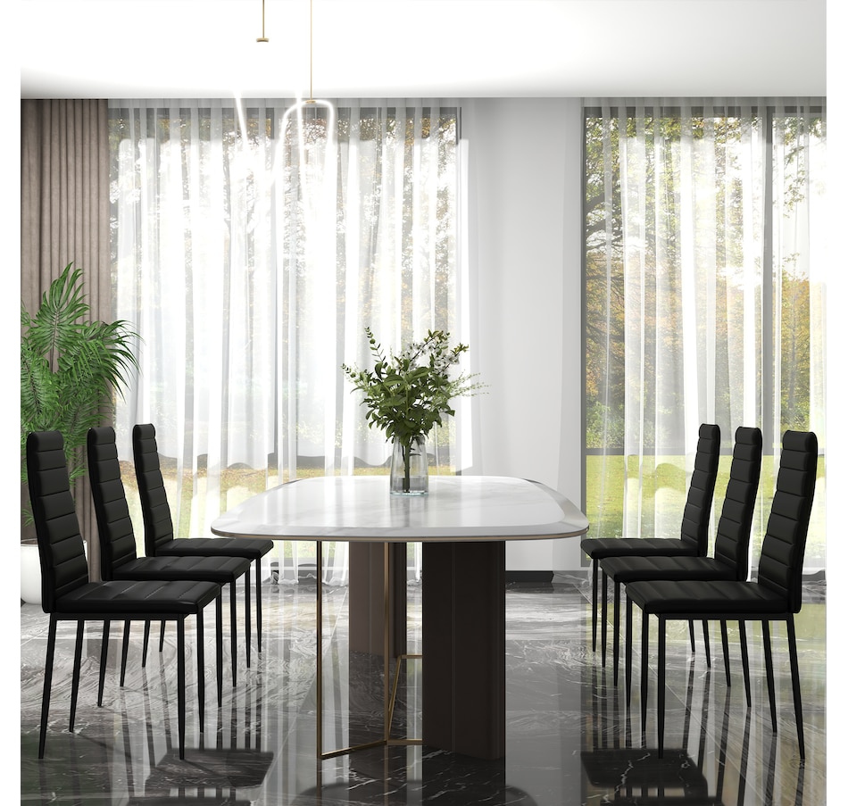 Image 917476_ALTMORE16.jpg, Product 917-476 / Price $214.99, HOMCOM Modern Dining Chairs, Set of 6, PU Leather Upholstered Accent Chairs from HOMCOM on TSC.ca's Home & Garden department