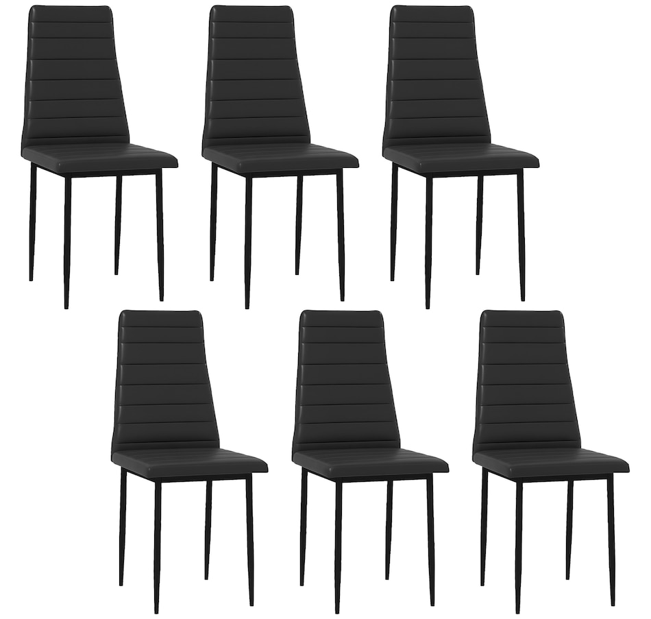 Image 917476_ST02.png, Product 917-476 / Price $214.99, HOMCOM Modern Dining Chairs, Set of 6, PU Leather Upholstered Accent Chairs from HOMCOM on TSC.ca's Home & Garden department