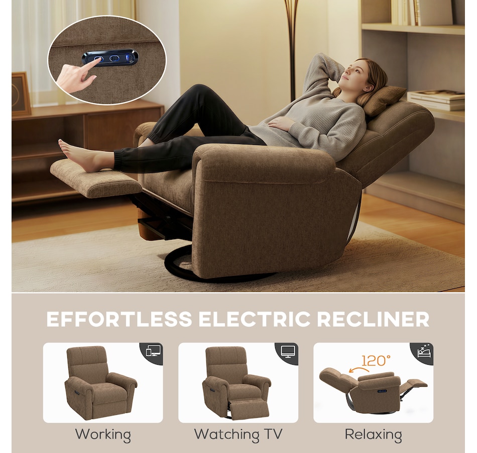 Image 917478_ALTMORE12.jpg, Product 917-478 / Price $529.99 - $559.99, HOMCOM Power Recliner Chair, Upholstered Recliner Chair w/ USB Ports from HOMCOM on TSC.ca's Home & Garden department