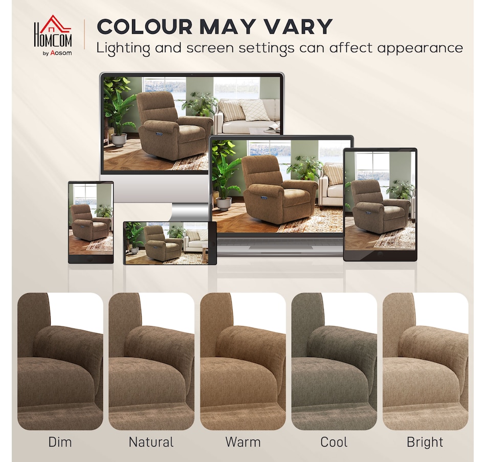 Image 917478_ALTMORE16.jpg, Product 917-478 / Price $529.99 - $559.99, HOMCOM Power Recliner Chair, Upholstered Recliner Chair w/ USB Ports from HOMCOM on TSC.ca's Home & Garden department
