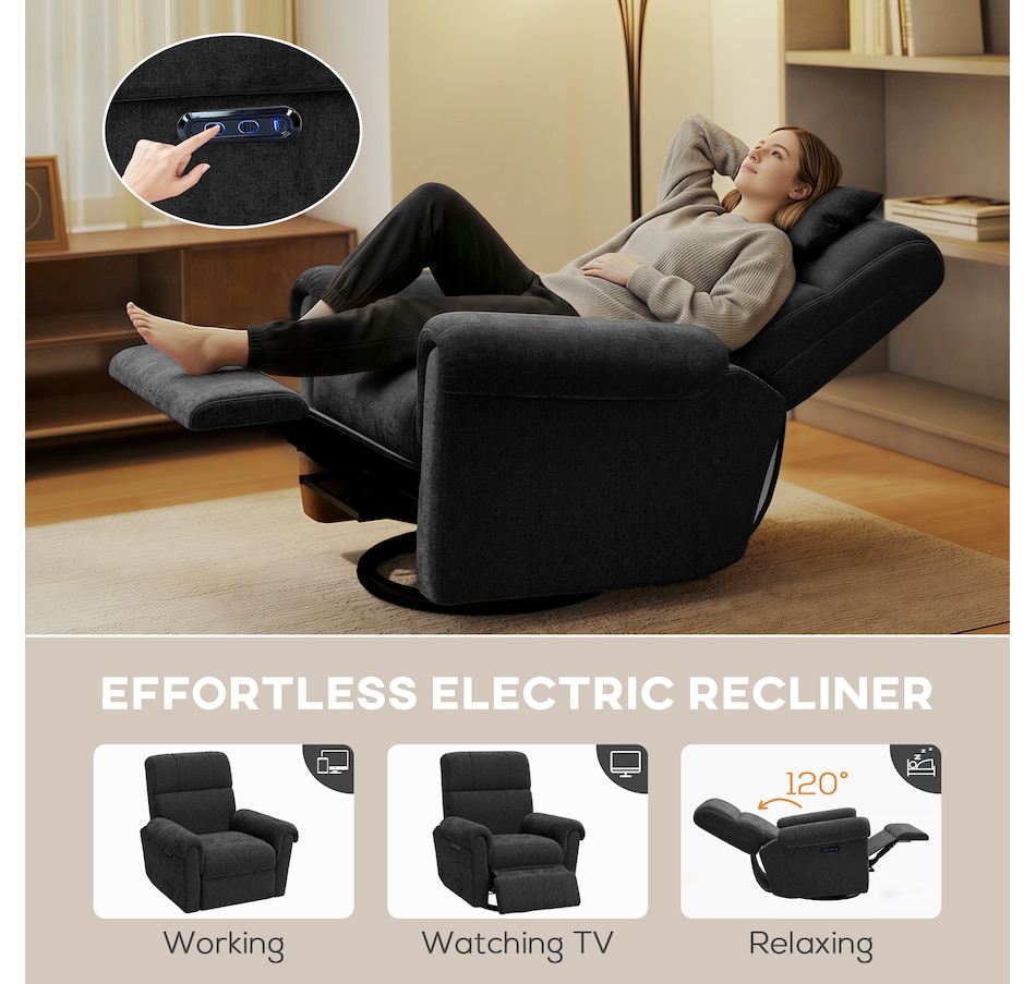 Image 917478_ALTMORE20.jpg, Product 917-478 / Price $529.99 - $559.99, HOMCOM Power Recliner Chair, Upholstered Recliner Chair w/ USB Ports from HOMCOM on TSC.ca's Home & Garden department