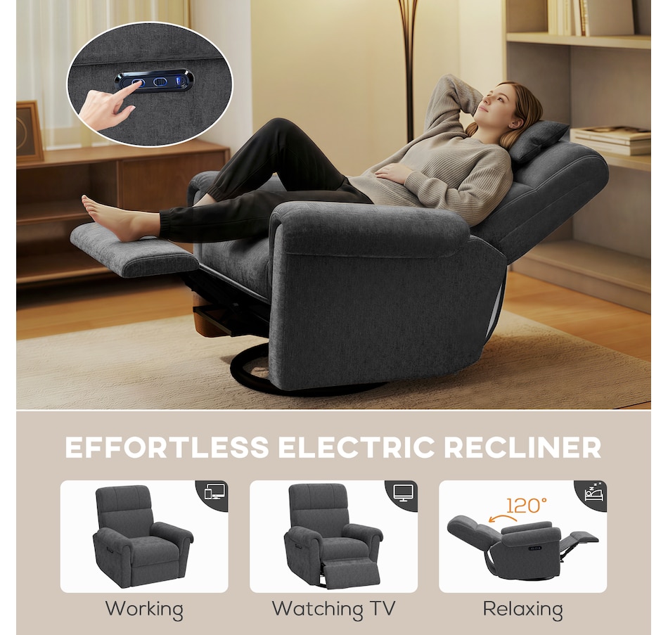 Image 917478_ALTMORE3.jpg, Product 917-478 / Price $529.99 - $559.99, HOMCOM Power Recliner Chair, Upholstered Recliner Chair w/ USB Ports from HOMCOM on TSC.ca's Home & Garden department
