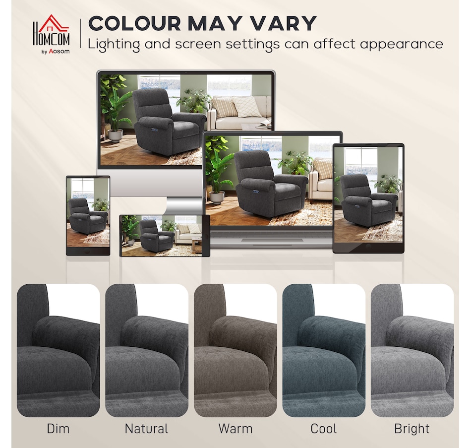 Image 917478_ALTMORE7.jpg, Product 917-478 / Price $529.99 - $559.99, HOMCOM Power Recliner Chair, Upholstered Recliner Chair w/ USB Ports from HOMCOM on TSC.ca's Home & Garden department