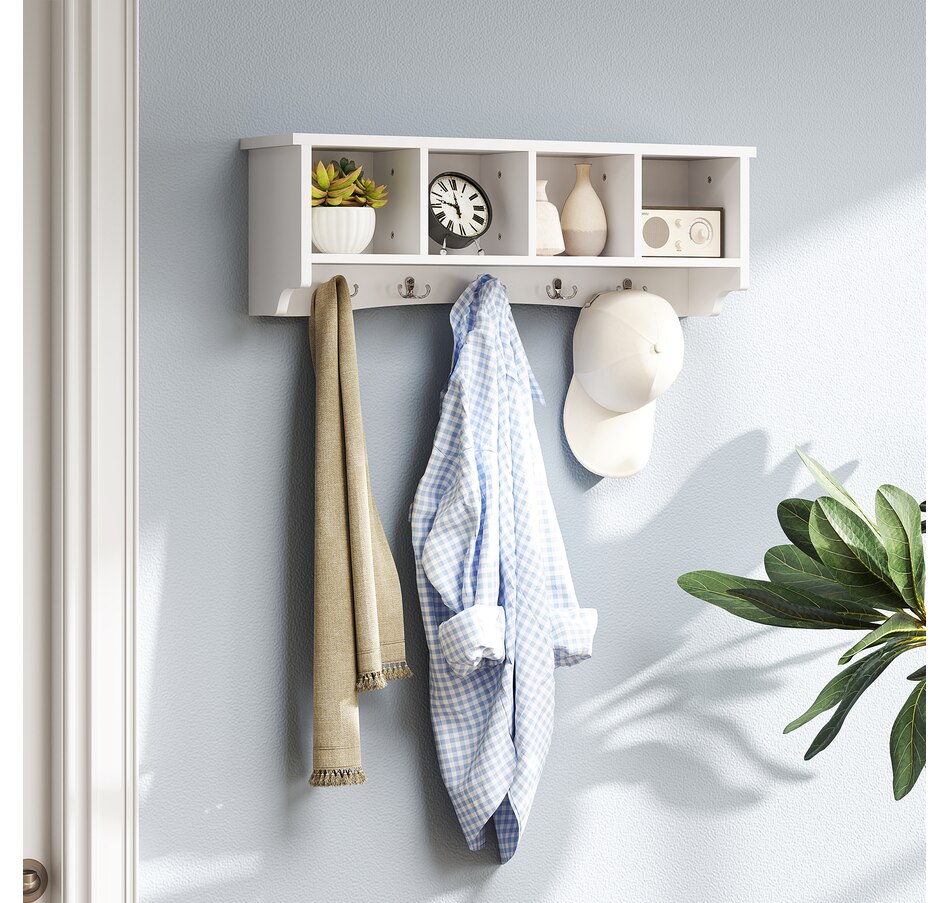 Image 917481_ALTMORE1.jpg, Product 917-481 / Price $64.99 - $69.99, HOMCOM Coat Rack Wall Mount with Shelf, Wall Coat Rack with Hooks from HOMCOM on TSC.ca's Home & Garden department