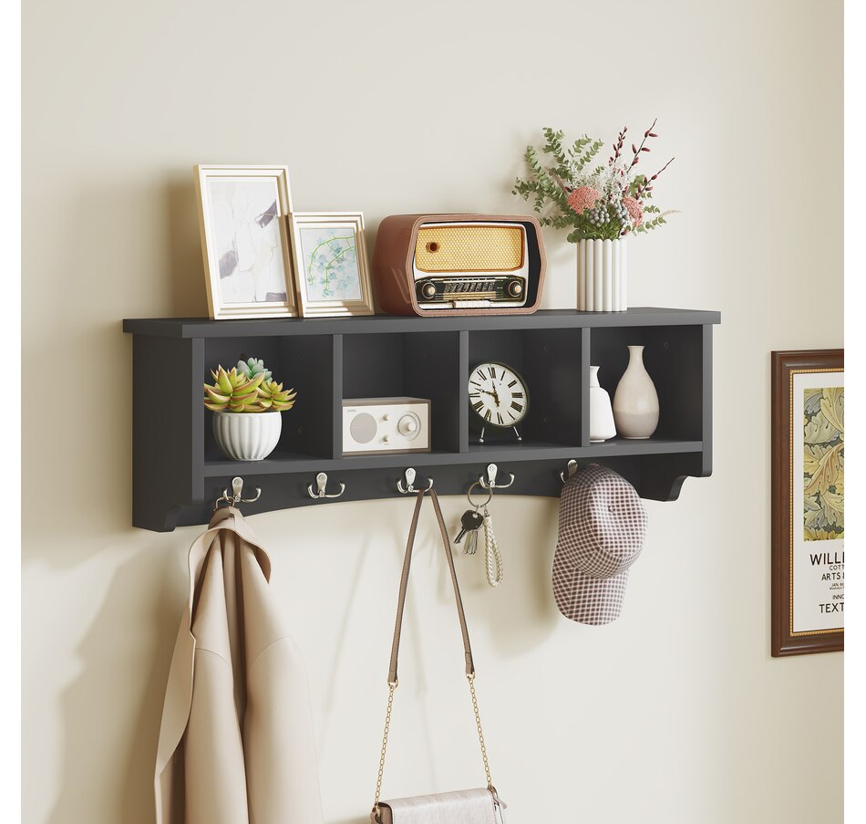Image 917481_ALTMORE10.jpg, Product 917-481 / Price $64.99 - $69.99, HOMCOM Coat Rack Wall Mount with Shelf, Wall Coat Rack with Hooks from HOMCOM on TSC.ca's Home & Garden department