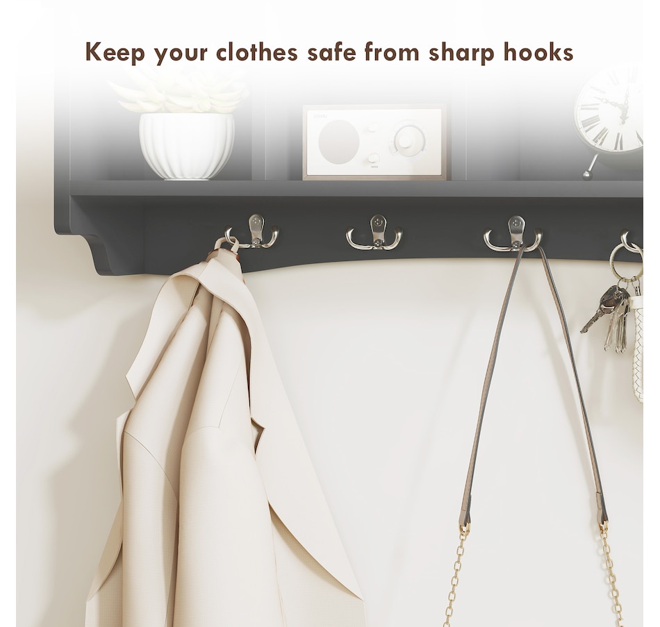 Image 917481_ALTMORE13.jpg, Product 917-481 / Price $64.99 - $69.99, HOMCOM Coat Rack Wall Mount with Shelf, Wall Coat Rack with Hooks from HOMCOM on TSC.ca's Home & Garden department