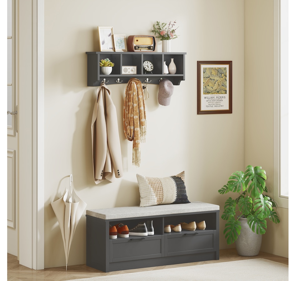 Image 917481_ALTMORE14.jpg, Product 917-481 / Price $64.99 - $69.99, HOMCOM Coat Rack Wall Mount with Shelf, Wall Coat Rack with Hooks from HOMCOM on TSC.ca's Home & Garden department
