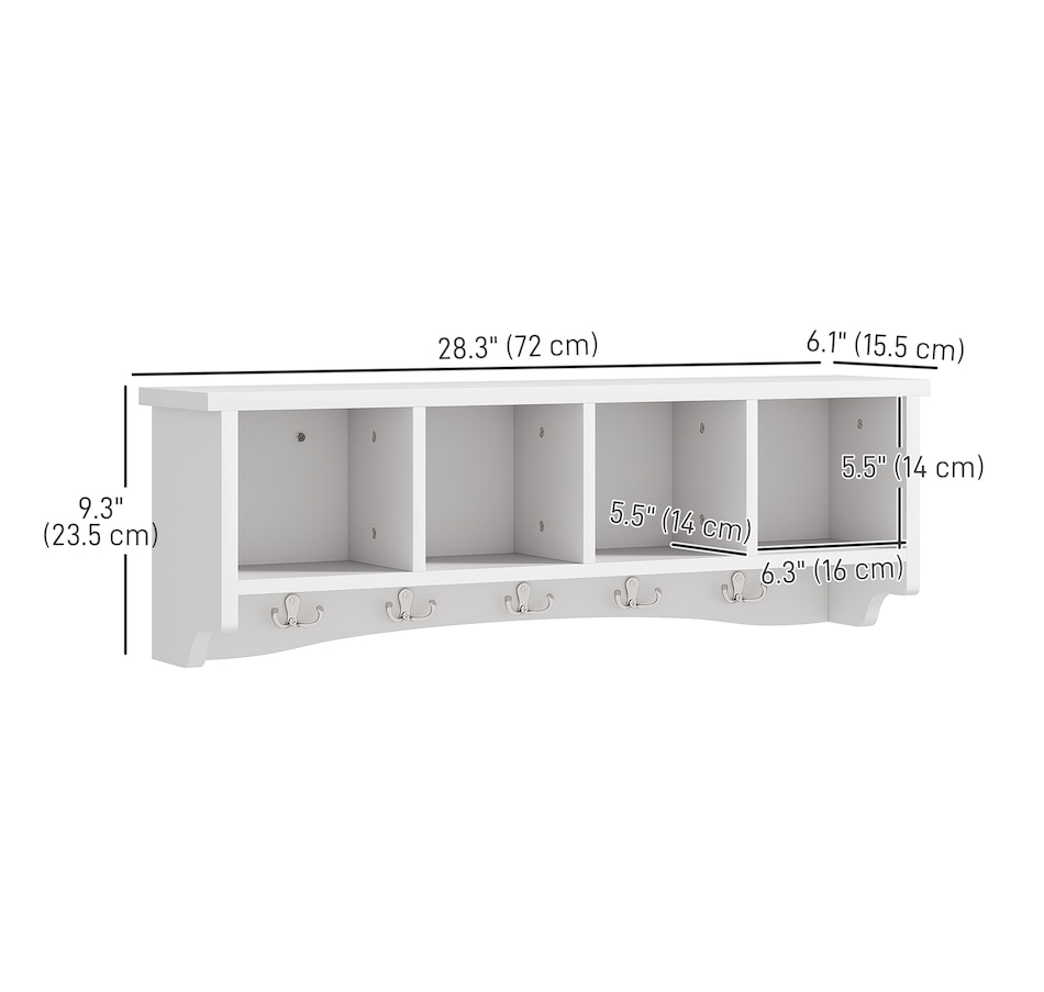 Image 917481_ALTMORE2.jpg, Product 917-481 / Price $64.99 - $69.99, HOMCOM Coat Rack Wall Mount with Shelf, Wall Coat Rack with Hooks from HOMCOM on TSC.ca's Home & Garden department