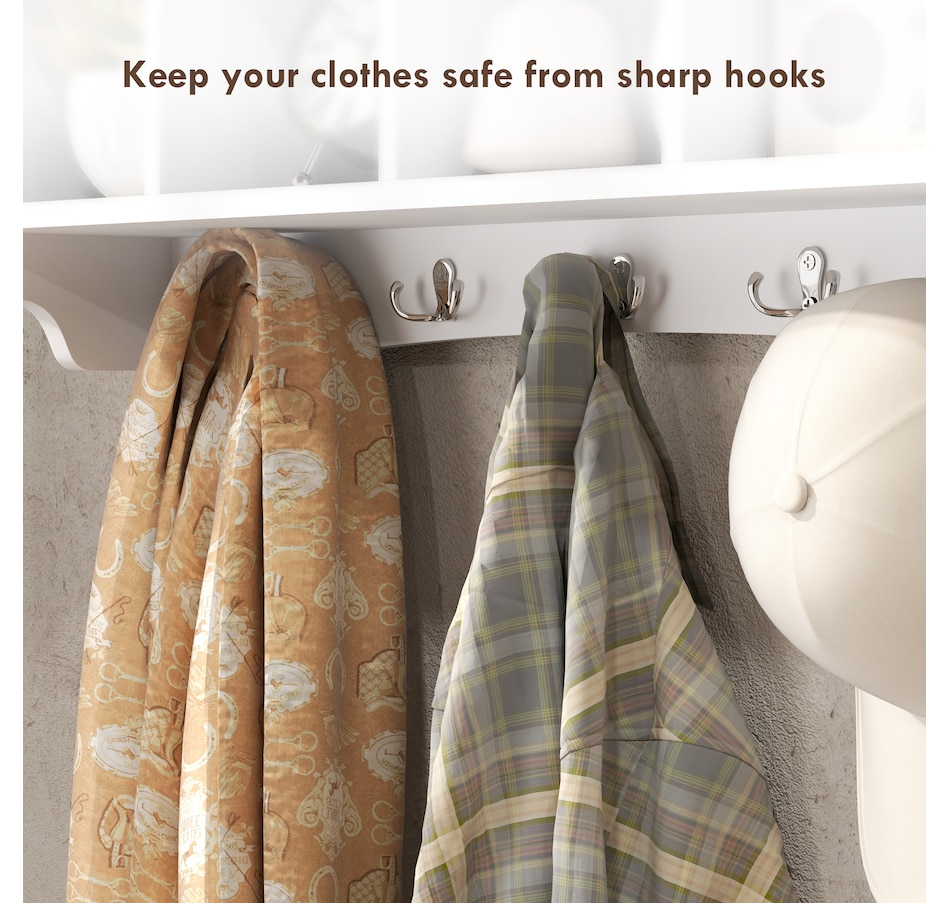 Image 917481_ALTMORE4.jpg, Product 917-481 / Price $64.99 - $69.99, HOMCOM Coat Rack Wall Mount with Shelf, Wall Coat Rack with Hooks from HOMCOM on TSC.ca's Home & Garden department
