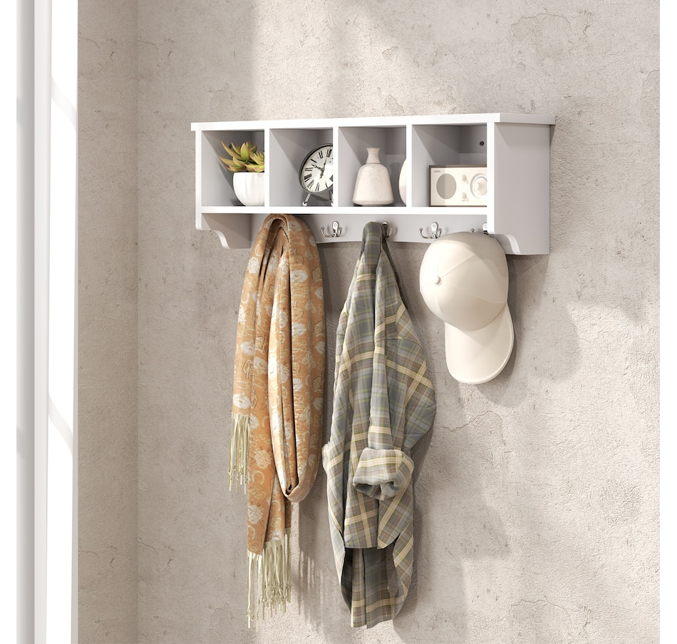 Image 917481_ALTMORE5.jpg, Product 917-481 / Price $64.99 - $69.99, HOMCOM Coat Rack Wall Mount with Shelf, Wall Coat Rack with Hooks from HOMCOM on TSC.ca's Home & Garden department