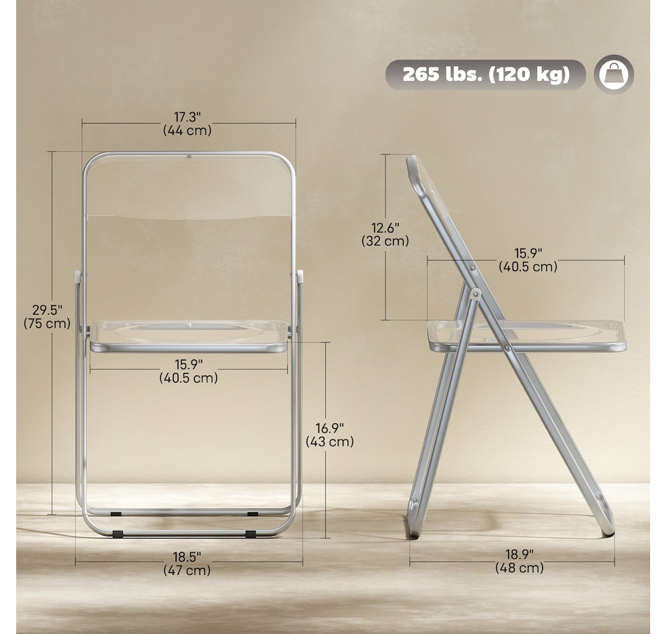 Image 917482_ALTMORE11.jpg, Product 917-482 / Price $116.99 - $119.49, 4 Pack Acrylic Folding Chairs, Modern Foldable Chairs from HOMCOM on TSC.ca's Home & Garden department