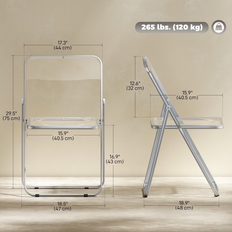 Image 917482_ALTMORE11.jpg, Product 917-482 / Price $123.59, 4 Pack Acrylic Folding Chairs, Modern Foldable Chairs from HOMCOM on TSC.ca's Home & Garden department