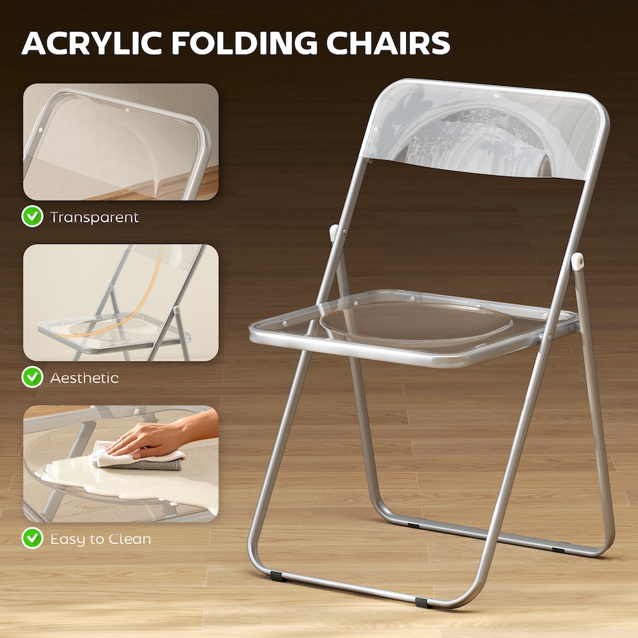 Image 917482_ALTMORE12.jpg, Product 917-482 / Price $123.59, 4 Pack Acrylic Folding Chairs, Modern Foldable Chairs from HOMCOM on TSC.ca's Home & Garden department