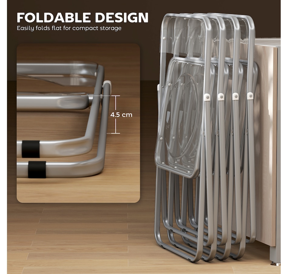 Image 917482_ALTMORE13.jpg, Product 917-482 / Price $116.99 - $119.49, 4 Pack Acrylic Folding Chairs, Modern Foldable Chairs from HOMCOM on TSC.ca's Home & Garden department