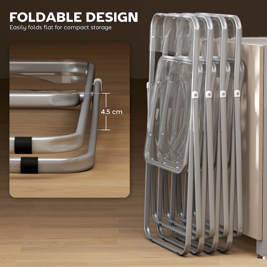 Image 917482_ALTMORE13.jpg, Product 917-482 / Price $123.59, 4 Pack Acrylic Folding Chairs, Modern Foldable Chairs from HOMCOM on TSC.ca's Home & Garden department