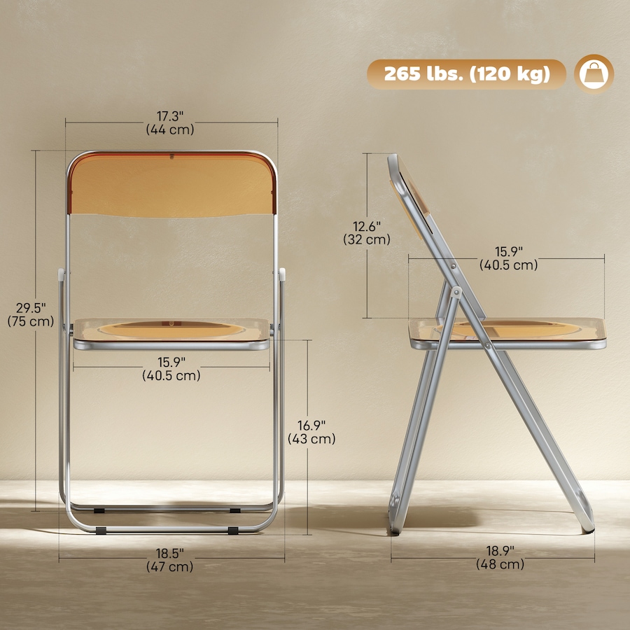 Image 917482_ALTMORE2.jpg, Product 917-482 / Price $123.59, 4 Pack Acrylic Folding Chairs, Modern Foldable Chairs from HOMCOM on TSC.ca's Home & Garden department
