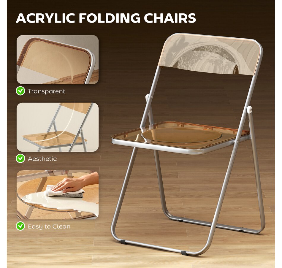 Image 917482_ALTMORE3.jpg, Product 917-482 / Price $116.99 - $119.49, 4 Pack Acrylic Folding Chairs, Modern Foldable Chairs from HOMCOM on TSC.ca's Home & Garden department