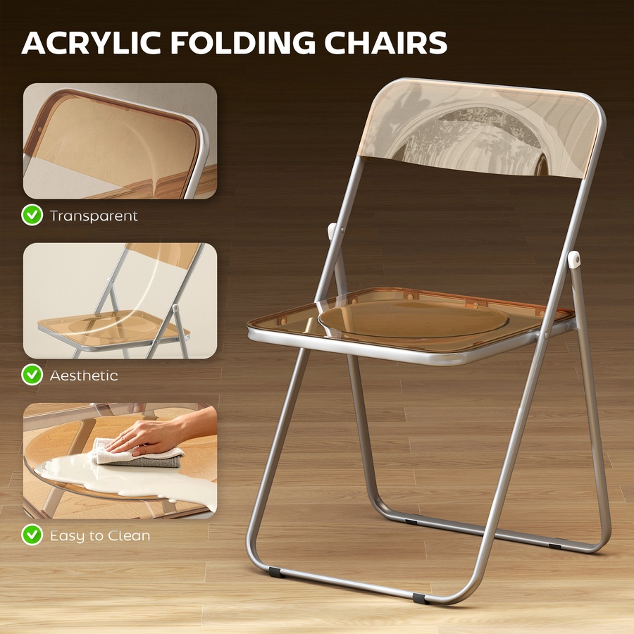 Image 917482_ALTMORE3.jpg, Product 917-482 / Price $123.59, 4 Pack Acrylic Folding Chairs, Modern Foldable Chairs from HOMCOM on TSC.ca's Home & Garden department